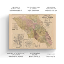 Load image into Gallery viewer, Digitally Restored and Enhanced 1900 Sonoma California Map Canvas - Canvas Wrap Vintage Sonoma CA Map Poster - Old Sonoma County California Wall Map
