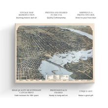 Cargar imagen en el visor de la galería, Digitally Restored and Enhanced 1893 Jacksonville Florida Map Canvas - Canvas Wrap Vintage Jacksonville Wall Art - Old Map of Jacksonville Florida - Bird's Eye View History Map of Jacksonville FL