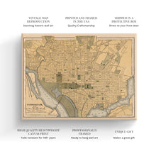 Load image into Gallery viewer, Digitally Restored and Enhanced 1897 Washington DC Map Canvas Art - Canvas Wrap Vintage Wall Map of Washington DC - Old Washington DC - Restored Washington DC Map Wall Art Poster Print