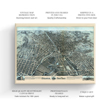 Load image into Gallery viewer, Digitally Restored and Enhanced 1874 Syracuse NY Map Canvas - Canvas Wrap Vintage Syracuse Map Poster - History Map of Syracuse Poster - Syracuse Wall Art - Bird's Eye View of Syracuse New York Map