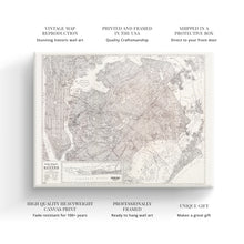 Load image into Gallery viewer, Digitally Restored and Enhanced 1922 Queens New York Map Canvas - Canvas Wrap Vintage Queens Map Poster of New York City Wall Art - Historic Queens NY Poster - Restored Queens New York Canvas Wall Art