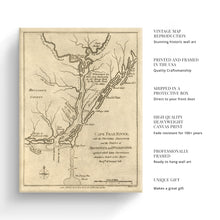 Load image into Gallery viewer, Digitally Restored and Enhanced 1781 Cape Fear River Map Canvas Art - Canvas Wrap Vintage North Carolina Wall Art - Historic Map of NC Poster - Old NC Map Poster - Restored Map of Cape Fear River