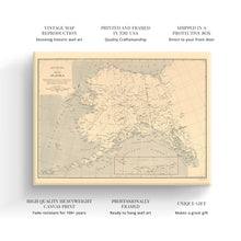 Load image into Gallery viewer, Digitally Restored and Enhanced 1909 Alaska Map Canvas Art - Canvas Wrap Vintage Alaska Map Poster - Old Alaska Wall Art - History Map of Alaska Poster - State of Alaska Map Showing Aleutian Islands