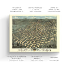Load image into Gallery viewer, Digitally Restored and Enhanced 1871 Atlanta Georgia Map Canvas - Canvas Wrap Vintage Atlanta Poster - History Map of Atlanta Georgia - Old City of Atlanta Wall Art - Bird's Eye View Map of Atlanta GA