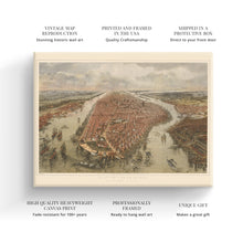 Load image into Gallery viewer, Digitally Restored and Enhanced 1865 Map of New York Canvas - Canvas Wrap Vintage New York Map - Old New York Wall Art - Historic Wall Map of New York City Poster - Bird's Eye View New York & Environs