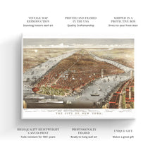 Load image into Gallery viewer, Digitally Restored and Enhanced 1876 Map of New York Canvas - Canvas Wrap Vintage New York Map Art - Old Wall Map of New York City Poster - Historic New York Wall Art - Restored New York City Map
