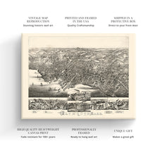 Load image into Gallery viewer, Digitally Restored and Enhanced 1882 Plymouth MA Map Canvas Art - Canvas Wrap Vintage Plymouth Massachusetts Poster - History Map of Massachusetts
