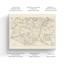 Cargar imagen en el visor de la galería, Digitally Restored and Enhanced 1919 Arizona New Mexico Map Canvas - Canvas Wrap Vintage Arizona Map - History Map of New Mexico and Arizona Wall Art