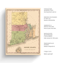 Cargar imagen en el visor de la galería, Digitally Restored and Enhanced 1829 Rhode Island State Map Canvas Art - Canvas Wrap Vintage Rhode Island Wall Art - Old Rhode Island Poster - Historic RI Map - Restored Map of Rhode Island Print