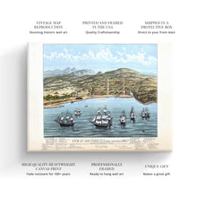 Cargar imagen en el visor de la galería, Digitally Restored and Enhanced 1884 Map of San Francisco Canvas Wall Art - Canvas Wrap Vintage San Francisco Map Print - Old San Francisco Poster - View of San Francisco Wall Art Formerly Yerba Buena
