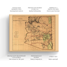 Load image into Gallery viewer, Digitally Restored and Enhanced 1876 Arizona Map Canvas - Canvas Wrap Vintage Arizona Map - Old Arizona Wall Art - History Map of Arizona Territory
