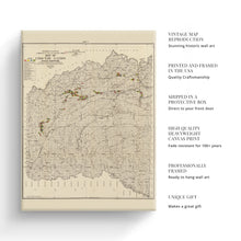 Load image into Gallery viewer, Digitally Restored and Enhanced 1900 Choctaw Nation Map Canvas - Canvas Wrap Vintage Oklahoma Map Poster - Old Oklahoma Wall Art - Restored Choctaw Nation Indian Territory of Oklahoma State Poster