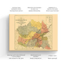 Cargar imagen en el visor de la galería, Digitally Restored and Enhanced 1884 Cherokee Nation Map Canvas - Canvas Wrap Vintage Oklahoma Map - Old Map of Indian Tribes - Cherokee Nation History Map - Historic Cherokee Nation Wall Art