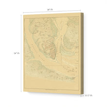 Cargar imagen en el visor de la galería, Digitally Restored and Enhanced 1780 Map of Charleston South Carolina Canvas - Canvas Wrap Vintage Charleston Wall Art - Old Map of Charleston SC - The Investiture of Charleston South Carolina Map