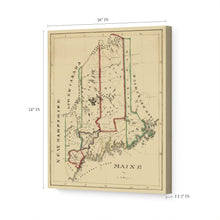 Load image into Gallery viewer, Digitally Restored and Enhanced 1820 Maine Map Canvas Art - Canvas Wrap Vintage Maine Wall Art - Historic Map of Maine Poster - Old Map of the State of Maine Poster - Restored ME Map Print