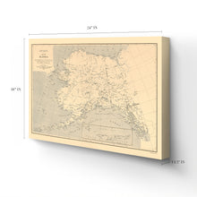 Load image into Gallery viewer, Digitally Restored and Enhanced 1909 Alaska Map Canvas Art - Canvas Wrap Vintage Alaska Map Poster - Old Alaska Wall Art - History Map of Alaska Poster - State of Alaska Map Showing Aleutian Islands