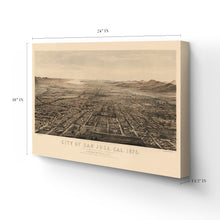 Load image into Gallery viewer, Digitally Restored and Enhanced 1875 Map of San Jose CA Canvas - Canvas Wrap Vintage San Jose California Map Poster - History Map of San Jose Wall Art