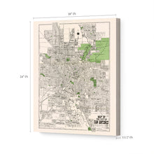 Load image into Gallery viewer, Digitally Restored and Enhanced 1924 Bexar County San Antonio Map Canvas Art - Canvas Wrap Vintage San Antonio Map Poster - Old San Antonio Wall Art - Restored Bexar County Map of San Antonio TX