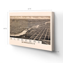 Load image into Gallery viewer, Digitally Restored and Enhanced 1879 Minneapolis Map Canvas Art - Canvas Wrap Vintage Minneapolis Wall Art - Historic Minnesota Map - Old Minneapolis Map Poster - History Map of Minneapolis MN