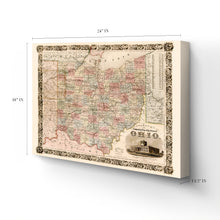 Cargar imagen en el visor de la galería, Digitally Restored and Enhanced 1851 Ohio Map Canvas Art - Canvas Wrap Vintage Ohio State Wall Art - Historic Ohio Map Poster - Old Map of Ohio Poster - Township Map of the State of Ohio Wall Map