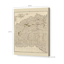 Load image into Gallery viewer, Digitally Restored and Enhanced 1900 Choctaw Nation Map Canvas - Canvas Wrap Vintage Oklahoma Map Poster - Old Oklahoma Wall Art - Restored Choctaw Nation Indian Territory of Oklahoma State Poster