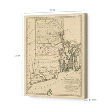 Cargar imagen en el visor de la galería, Digitally Restored and Enhanced 1797 Rhode Island Map Canvas Art - Canvas Wrap Vintage Map of Rhode Island Print - Old Rhode Island Poster - Restored State of Rhode Island Wall Art - Historic RI Map