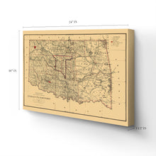 Cargar imagen en el visor de la galería, Digitally Restored and Enhanced 1887 Indian Territory Map Canvas Art - Canvas Wrap Vintage Oklahoma Map Poster - Old Map of Oklahoma Wall Art - Indian Territory Map Compiled From The Official Records