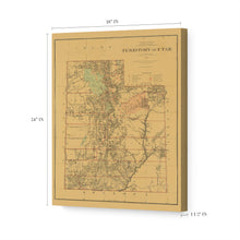 Load image into Gallery viewer, Digitally Restored and Enhanced 1879 Utah Map Canvas Art - Canvas Wrap Vintage Map of Utah Poster - Old Utah Wall Map - Restored Utah Map Poster - Historic Utah State Map - Territory of Utah Wall Art