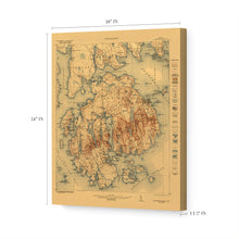 Load image into Gallery viewer, Digitally Restored and Enhanced 1922 Acadia National Park Maine Map Canvas Art - Canvas Wrap Vintage Map of Maine Wall Art - Historic Map of Acadia National Park - Restored Maine Poster