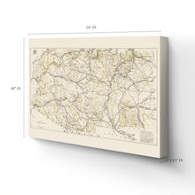 Cargar imagen en el visor de la galería, Digitally Restored and Enhanced 1919 Arizona New Mexico Map Canvas - Canvas Wrap Vintage Arizona Map - History Map of New Mexico and Arizona Wall Art