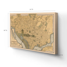 Load image into Gallery viewer, Digitally Restored and Enhanced 1897 Washington DC Map Canvas Art - Canvas Wrap Vintage Wall Map of Washington DC - Old Washington DC - Restored Washington DC Map Wall Art Poster Print