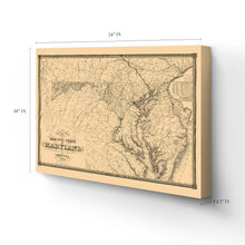 Load image into Gallery viewer, Digitally Restored and Enhanced 1841 Maryland Map Canvas Art - Canvas Wrap Vintage Map of Maryland Poster - Old Maryland State Map Print - Restored Maryland Wall Art - Historic Maryland Map Poster