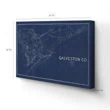 Load image into Gallery viewer, Digitally Restored and Enhanced 1935 Galveston Texas Map Canvas Art - Canvas Wrap Vintage Map of Galveston Texas - Old Poster Map of Texas - Historic Galveston Wall Art - Texas County Map Blueprint