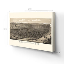 Load image into Gallery viewer, Digitally Restored and Enhanced 1895 Saint Louis Missouri Map Canvas - Canvas Wrap Vintage City of St Louis Wall Art - History Map of St Louis MO