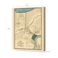 Load image into Gallery viewer, Digitally Restored and Enhanced 1875 New Orleans Map Canvas Art - Canvas Wrap Vintage Map of New Orleans Wall Art - Old Map Of New Orleans Poster -  Plan of the City of New Orleans Wall Map
