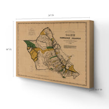Load image into Gallery viewer, Digitally Restored and Enhanced 1881 Oahu Hawaii Map Canvas Art - Canvas Wrap Vintage Map of Oahu Poster - Historic Hawaiian Map Poster - Old Oahu Wall Art - Restored Oahu Hawaiian Islands Map