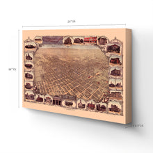 Load image into Gallery viewer, Digitally Restored and Enhanced 1901 San Jose California Map Canvas - Canvas Wrap Vintage San Jose Wall Art - Old San Jose Poster - History Map of San Jose CA - Bird's Eye View of San Jose CA Map