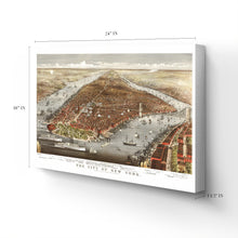 Load image into Gallery viewer, Digitally Restored and Enhanced 1876 Map of New York Canvas - Canvas Wrap Vintage New York Map Art - Old Wall Map of New York City Poster - Historic New York Wall Art - Restored New York City Map