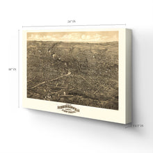 Load image into Gallery viewer, Digitally Restored and Enhanced 1880 Rochester Map Canvas - Canvas Wrap Vintage Rochester Wall Art - Old New York Map - History Map of Rochester NY Wall Art - Bird's Eye View of Rochester NY Map