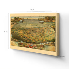 Load image into Gallery viewer, Digitally Restored and Enhanced 1885 Phoenix Arizona Map Canvas - Canvas Wrap Vintage Map of Phoenix Arizona - History Map of Phoenix AZ - Old Maricopa County Map - Bird's Eye View of Phoenix Wall Art