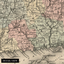 Cargar imagen en el visor de la galería, Digitally Restored and Enhanced 1859 Connecticut Map Canvas - Canvas Wrap Vintage Connecticut Wall Art - Old Connecticut State Map - Wall Map of Connecticut Poster - Restored Connecticut Map Art
