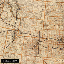 Cargar imagen en el visor de la galería, 1892 Estados Unidos Mapa Lienzo Arte - Lienzo Abrigo Vintage EE. UU. Mapa - Historia Mapa de los Estados Unidos Unión Pacífico Pared Arte Póster Impresión