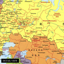 Cargar imagen en el visor de la galería, Digitally Restored and Enhanced 1983 Soviet Union Map Canvas - Canvas Wrap Vintage Map of USSR - Soviet Union History Map - Old Soviet Union Poster