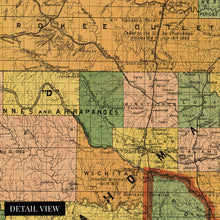 Cargar imagen en el visor de la galería, Digitally Restored and Enhanced 1892 Indian & Oklahoma Territory Map Canvas Art - Canvas Wrap Vintage Oklahoma Map Poster - Old Oklahoma Wall Art - Indian Territory Map & Oklahoma State Poster Map