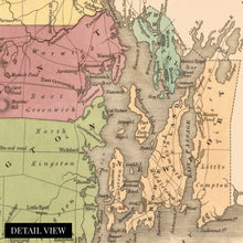 Cargar imagen en el visor de la galería, Digitally Restored and Enhanced 1829 Rhode Island State Map Canvas Art - Canvas Wrap Vintage Rhode Island Wall Art - Old Rhode Island Poster - Historic RI Map - Restored Map of Rhode Island Print