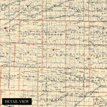 Load image into Gallery viewer, Digitally Restored and Enhanced 1898 Kansas Map Canvas Art - Canvas Wrap Vintage Kansas Poster - Old Map of Kansas Wall Art - Restored State of Kansas Map Poster - Historic Kansas Wall Map Print