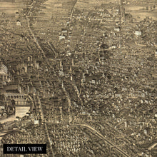 Load image into Gallery viewer, Digitally Restored and Enhanced 1880 Rochester Map Canvas - Canvas Wrap Vintage Rochester Wall Art - Old New York Map - History Map of Rochester NY Wall Art - Bird's Eye View of Rochester NY Map