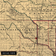 Cargar imagen en el visor de la galería, Digitally Restored and Enhanced 1887 Indian Territory Map Canvas Art - Canvas Wrap Vintage Oklahoma Map Poster - Old Map of Oklahoma Wall Art - Indian Territory Map Compiled From The Official Records