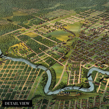 Load image into Gallery viewer, Digitally Restored and Enhanced 1891 Houston Map Canvas Art - Canvas Wrap Vintage Houston City Map - History Map of Houston TX - Old Houston Wall Art - Bird's Eye View of Houston Texas Map