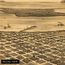 Load image into Gallery viewer, Digitally Restored and Enhanced 1876 San Diego Map Canvas Art - Inch Canvas Wrap Vintage San Diego Wall Art - California Wall Map History - Old Bird's Eye View of San Diego California Map Poster